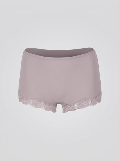 Lace Boy Shorts with Seamless Fit