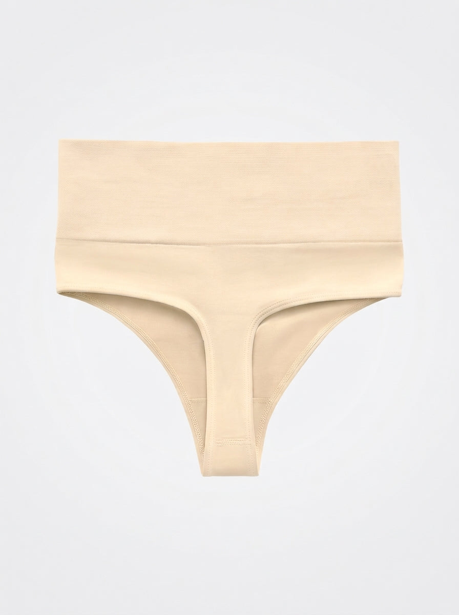 2-Piece Set Seamless High-Waist Thong with Tummy-Shaping