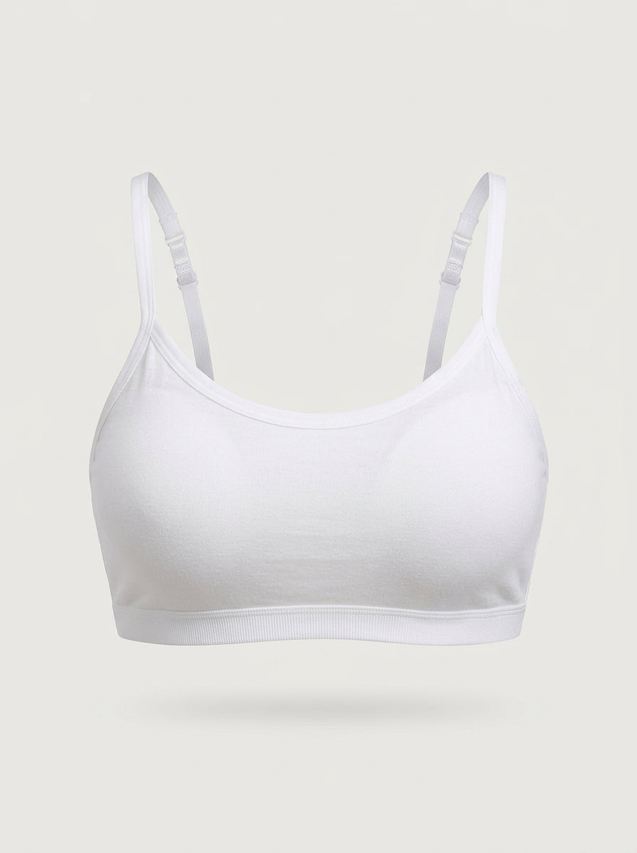 Cotton Scoop-Neck Bralette with Adjustable Straps