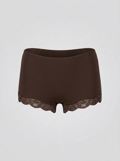 Lace Boy Shorts with Seamless Fit