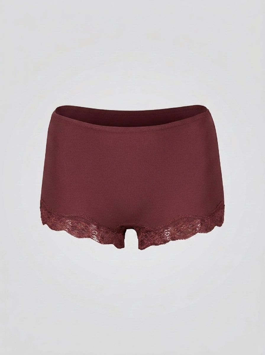 Lace Boy Shorts with Seamless Fit