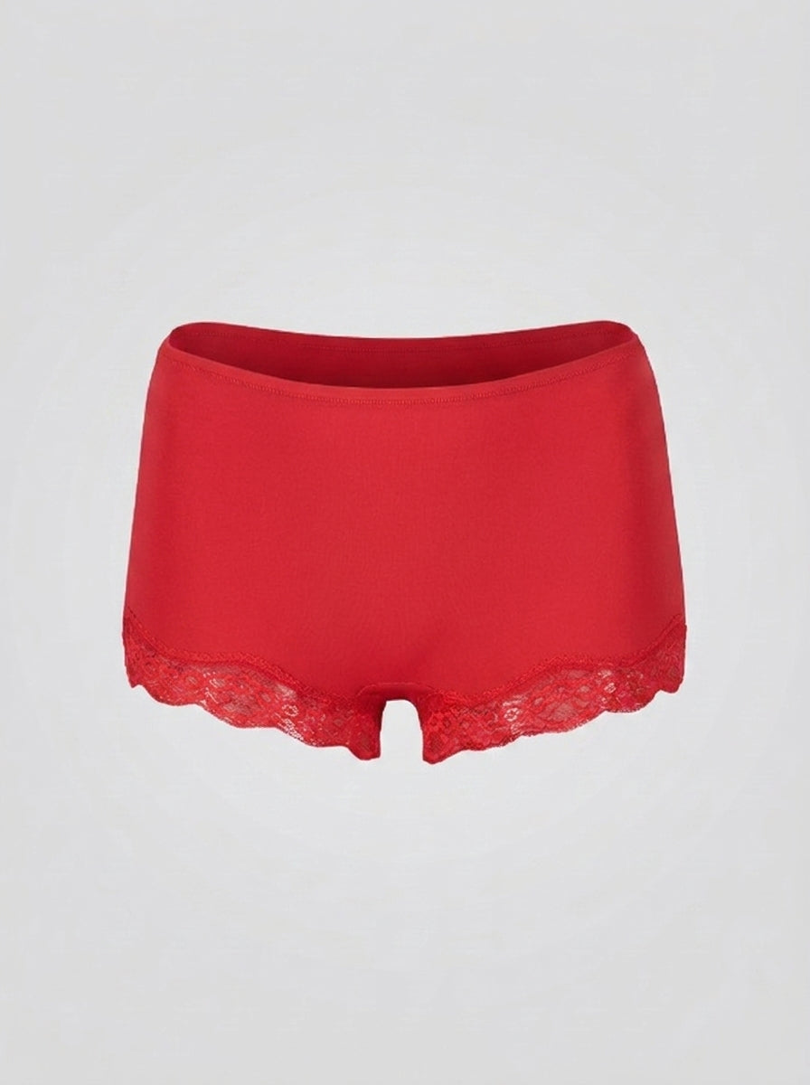 Lace Boy Shorts with Seamless Fit