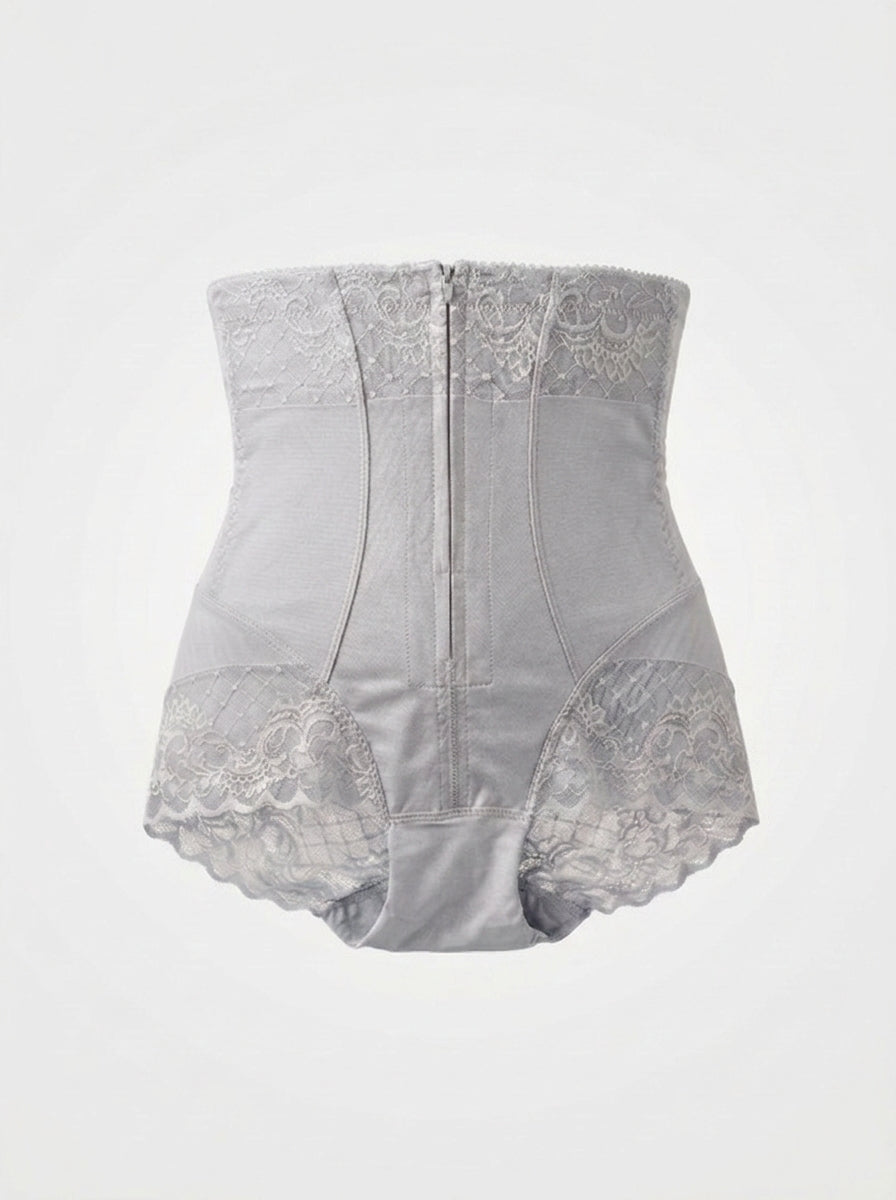 High-Waist Zip Shaper Brief with Lace