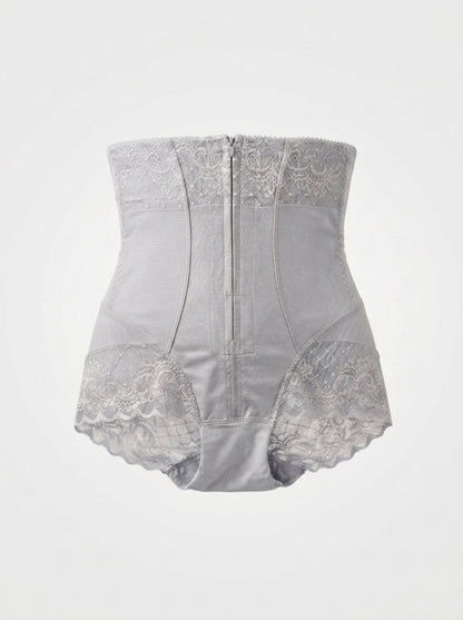 High-Waist Zip Shaper Brief with Lace