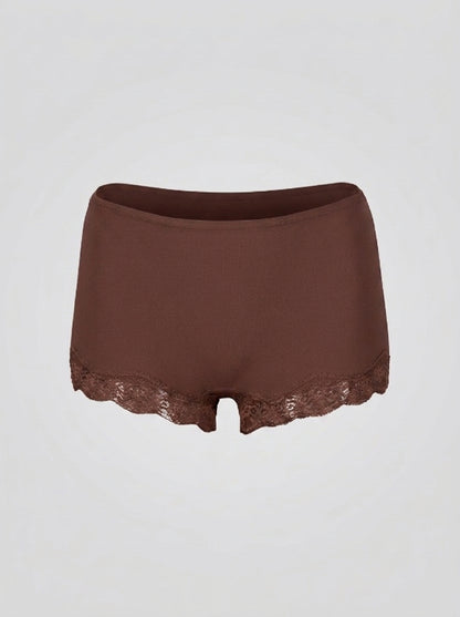 Lace Boy Shorts with Seamless Fit