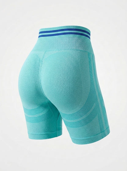 Sport Biker Shorts with Striped Waistband