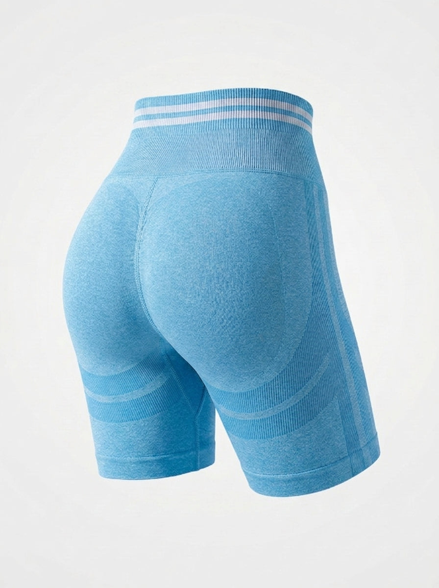Sport Biker Shorts with Striped Waistband