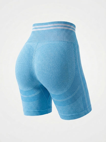 Sport Biker Shorts with Striped Waistband
