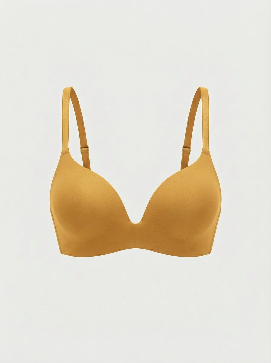 Wire-Free Push-Up Bra with Thin Adjustable Straps