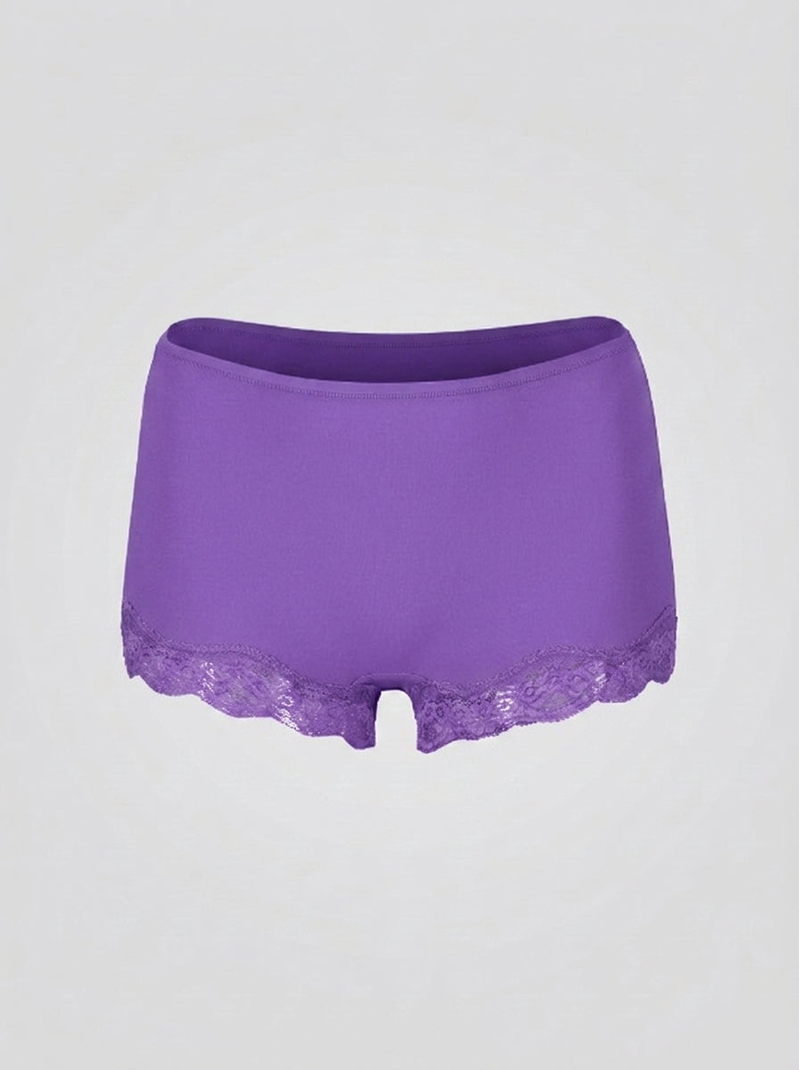 Lace Boy Shorts with Seamless Fit