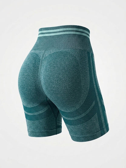 Sport Biker Shorts with Striped Waistband