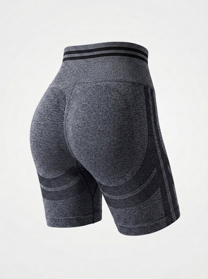 Sport Biker Shorts with Striped Waistband
