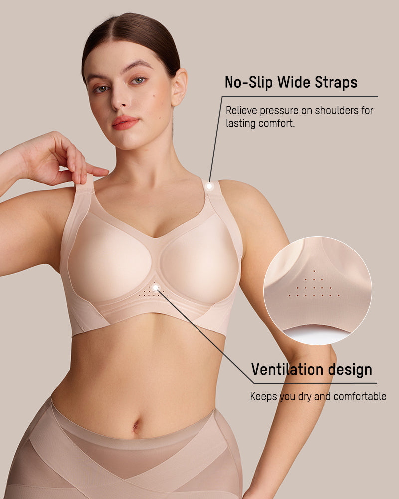 Wireless Full Coverage Bra with Breathable Support