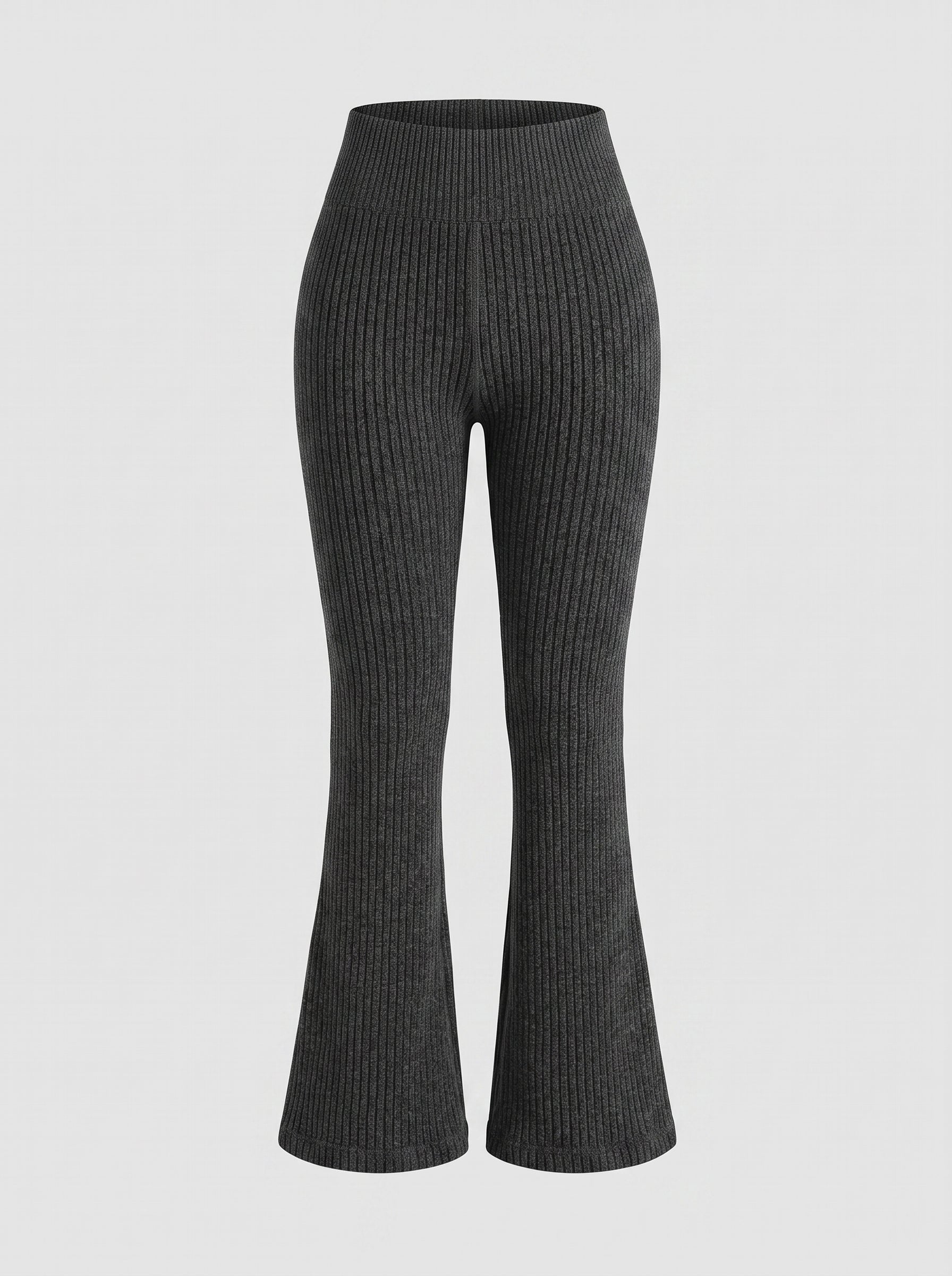 High-Waisted Ribbed Flare Leggings