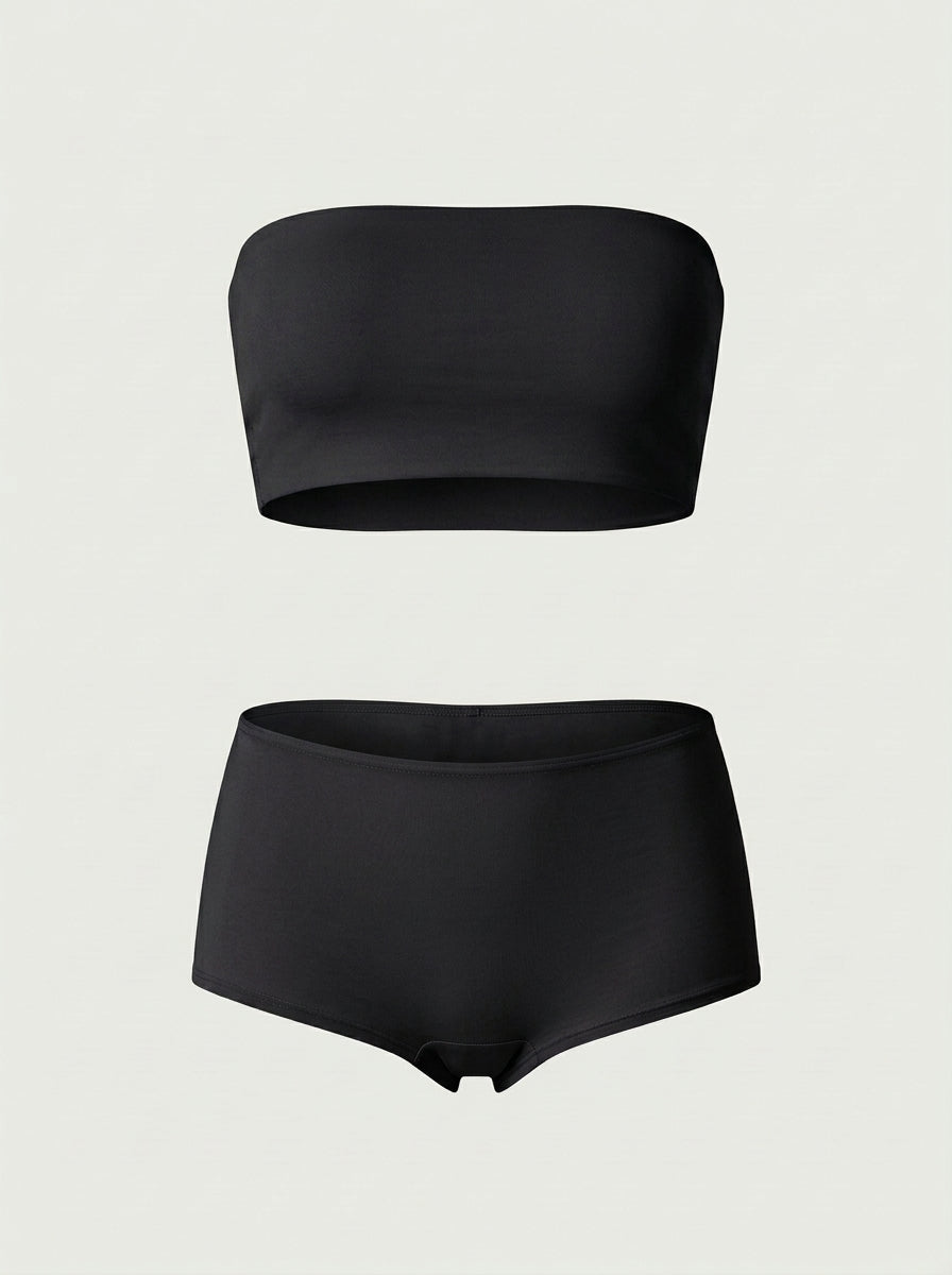 Sport Lounge Set with Bandeau Top and Shorts