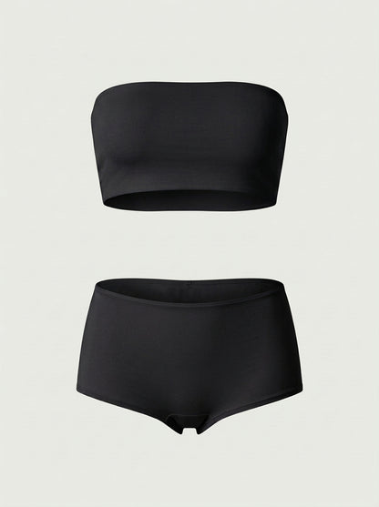 Sport Lounge Set with Bandeau Top and Shorts
