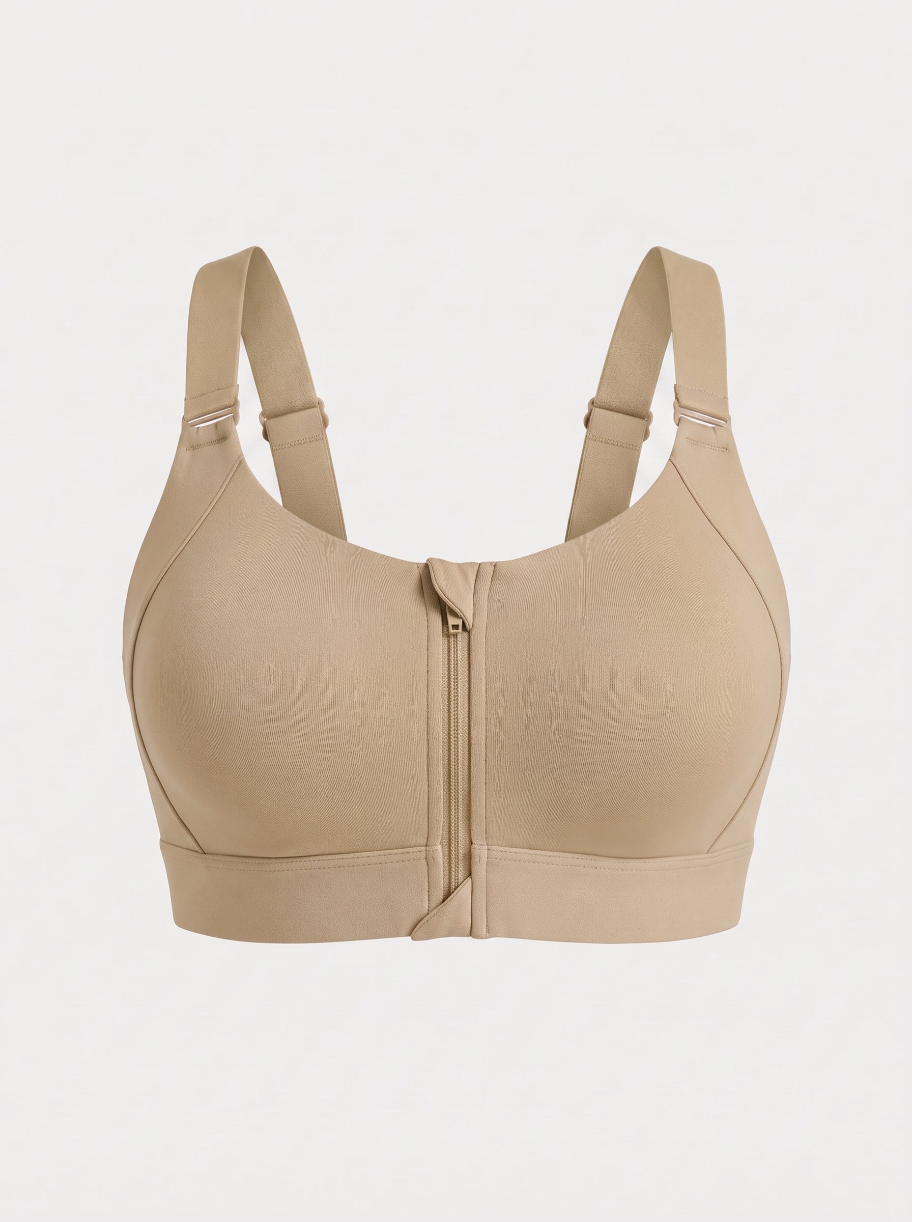 Zip-Front Sports Bra with Velcro Straps