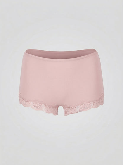 Lace Boy Shorts with Seamless Fit