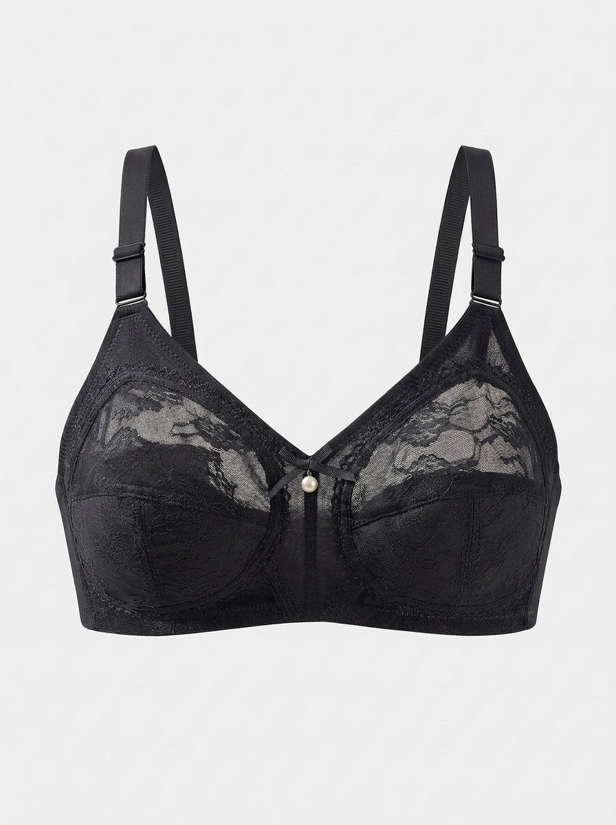 3pcs Sheer Floral Lace Underwire Bra