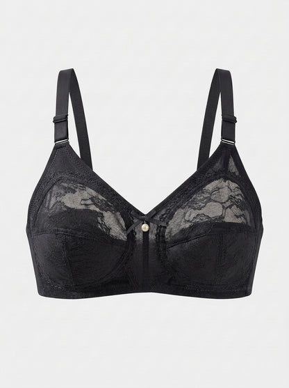 3pcs Sheer Floral Lace Underwire Bra