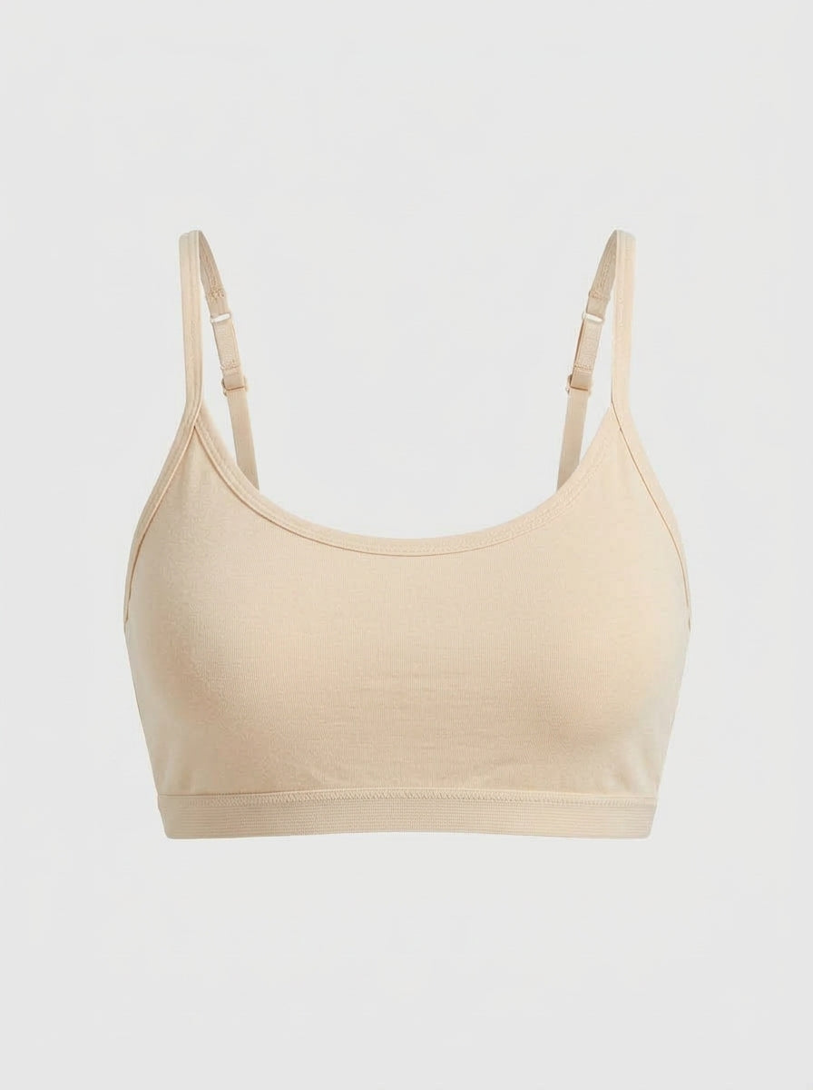 Cotton Scoop-Neck Bralette with Adjustable Straps