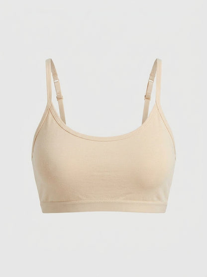 Cotton Scoop-Neck Bralette with Adjustable Straps