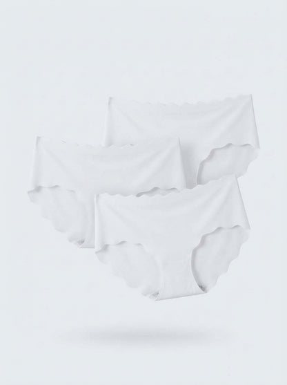 3-Piece Set Seamless Scalloped Waistband Panty