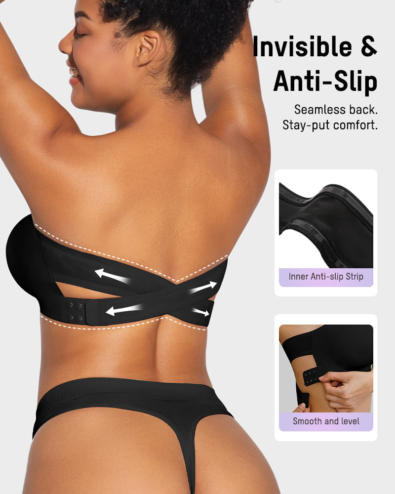 Seamless Bandeau Bra with Non-Slip Support
