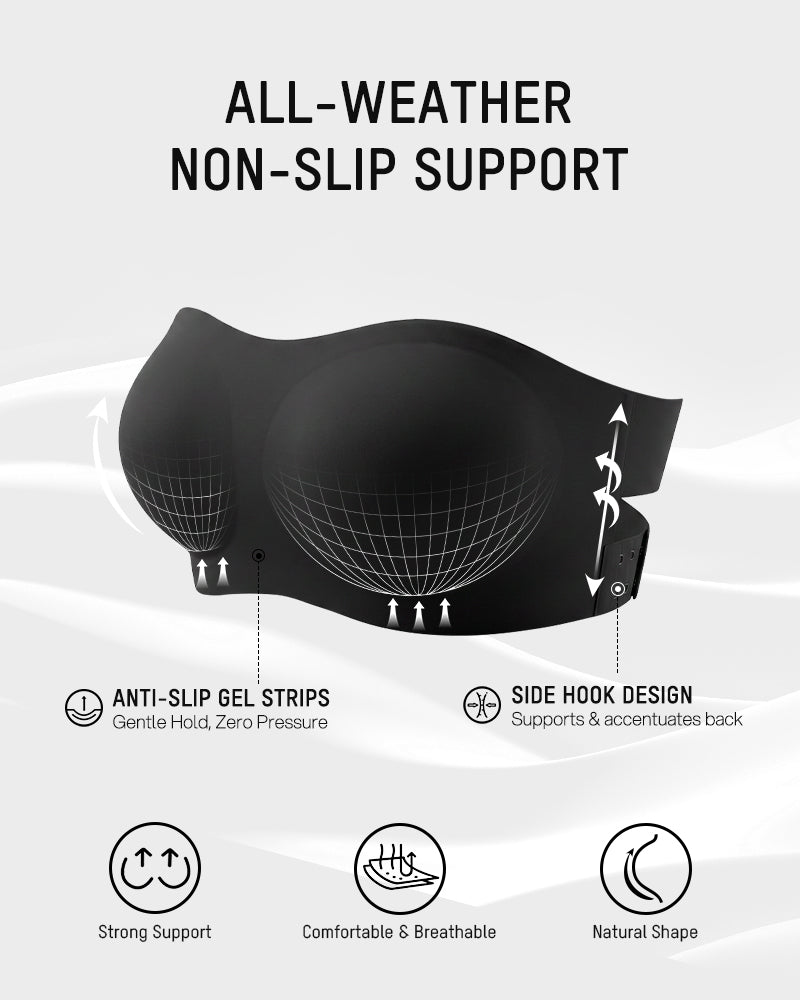 Seamless Bandeau Bra with Non-Slip Support