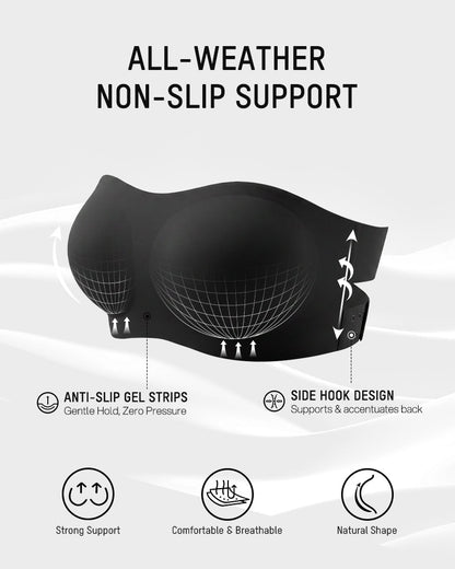 Seamless Bandeau Bra with Non-Slip Support