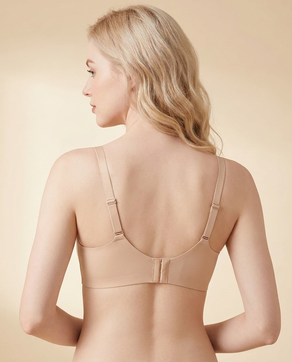 Wireless Seamless Bra with Scalloped Neckline Support