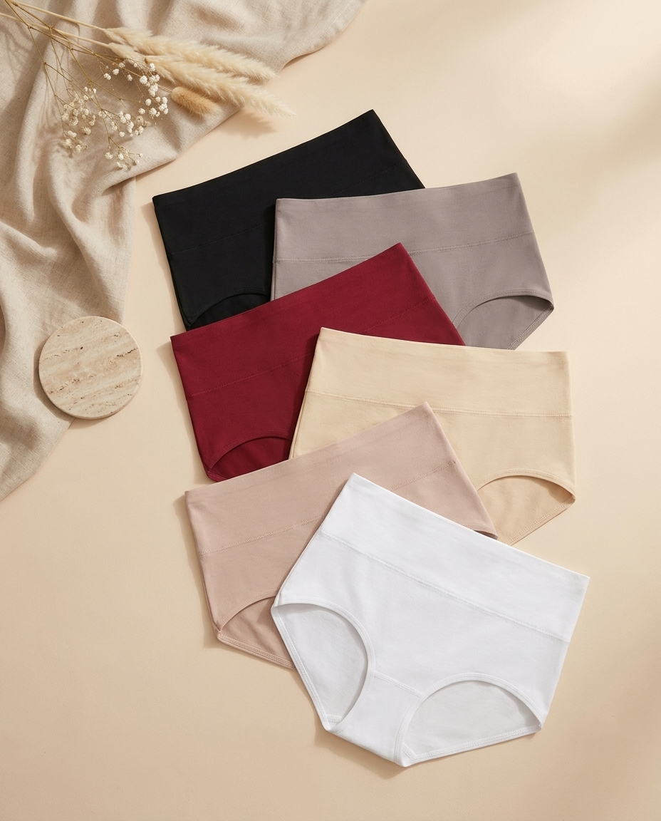 6 Pack Seamless High-Waisted No-Show Briefs | Everyday Comfort & Invisible Fit