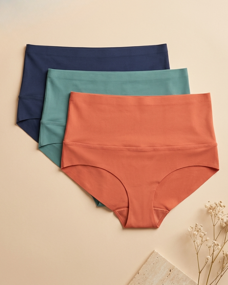 3 Pack High-Waisted Tummy Control Shaping Briefs | Firm Compression & Seamless Everyday Support