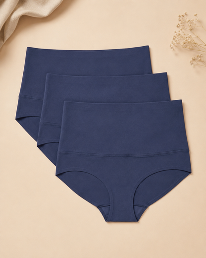 3 Pack High-Waisted Tummy Control Shaping Briefs | Firm Compression & Seamless Everyday Support