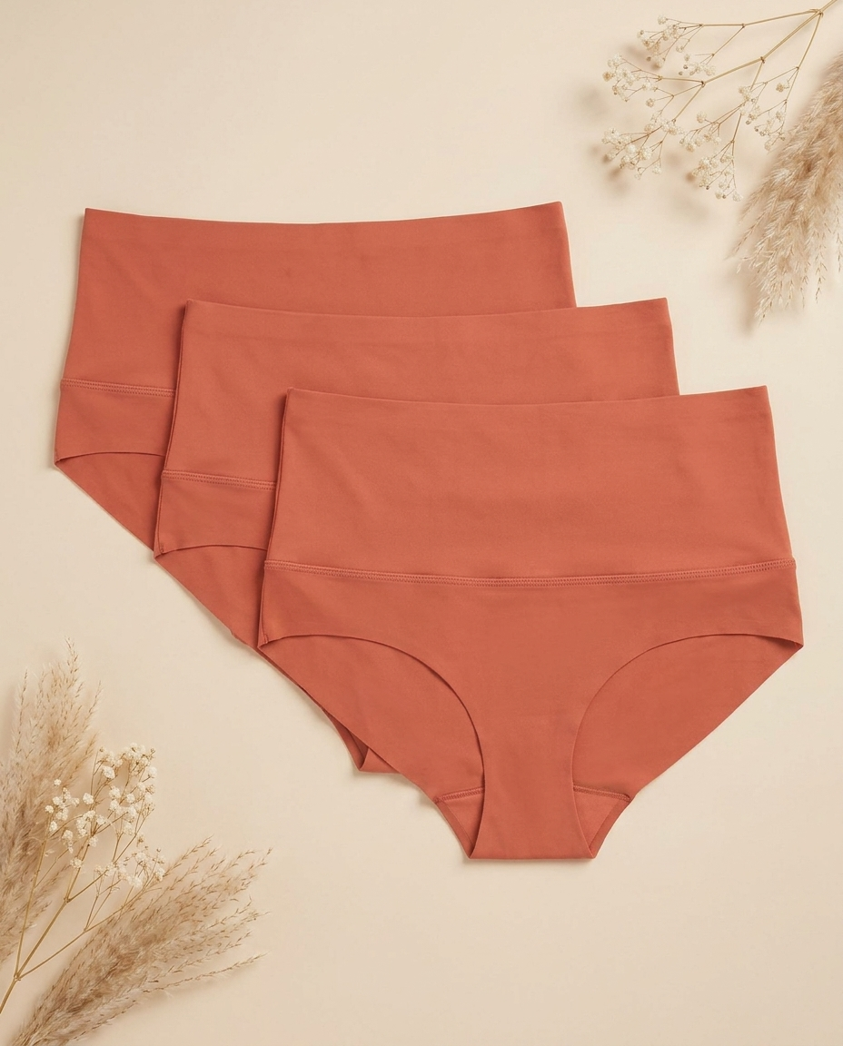 3 Pack High-Waisted Tummy Control Shaping Briefs | Firm Compression & Seamless Everyday Support