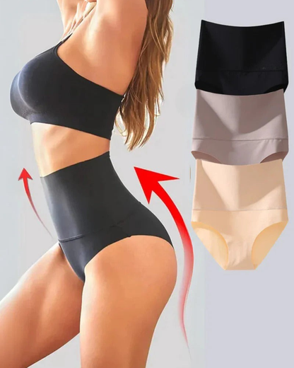 3 Pack High-Waisted Tummy Control Shaping Briefs | Firm Compression & Seamless Everyday Support
