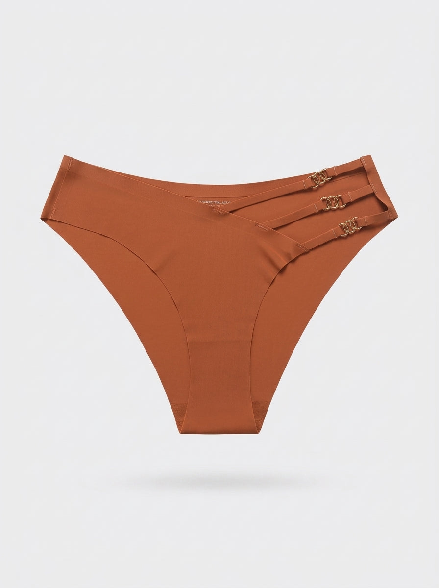 3-Piece Set Strappy Side Bikini Panty with Gold Ring Detail