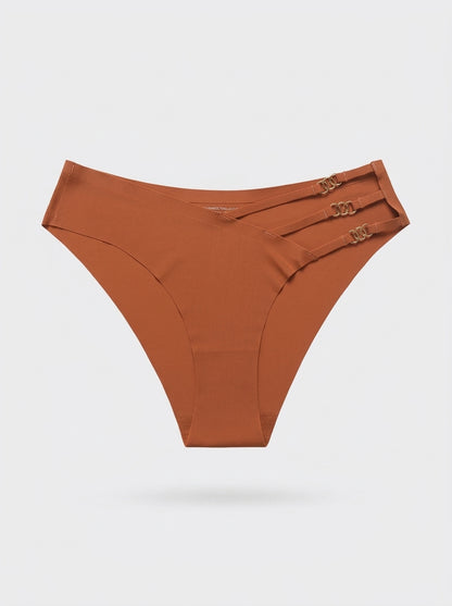3-Piece Set Strappy Side Bikini Panty with Gold Ring Detail