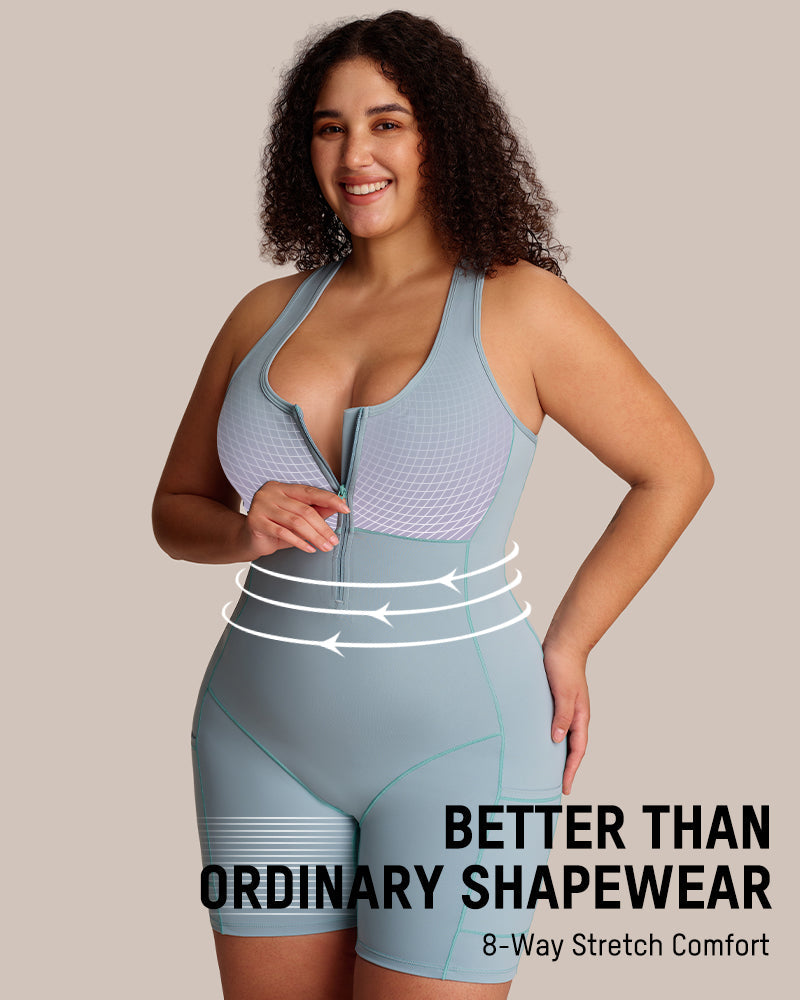 Front Zip Shapewear Bodysuit | Full Body Sculpting & Tummy Control