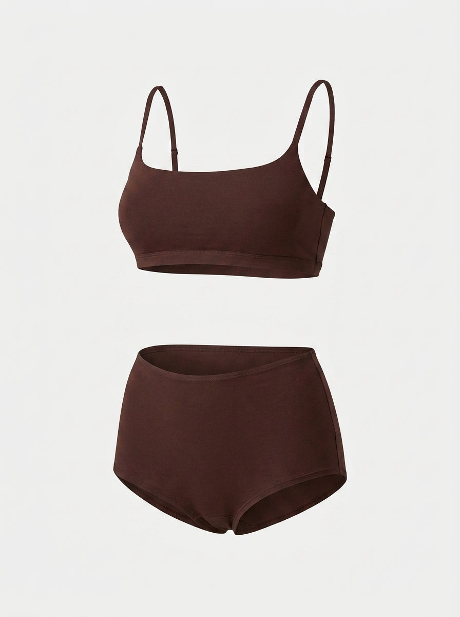 Classic Lounge Set with Bralette and Shorts