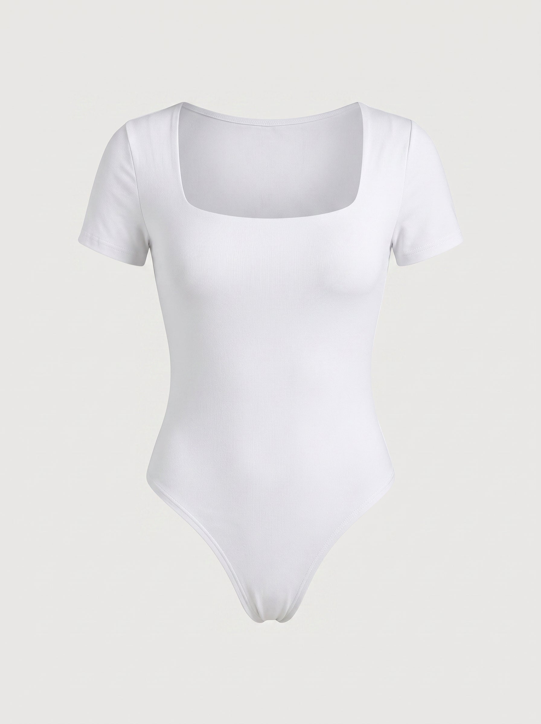 Short Sleeve Scoop Neck Bodysuit with Thong Back