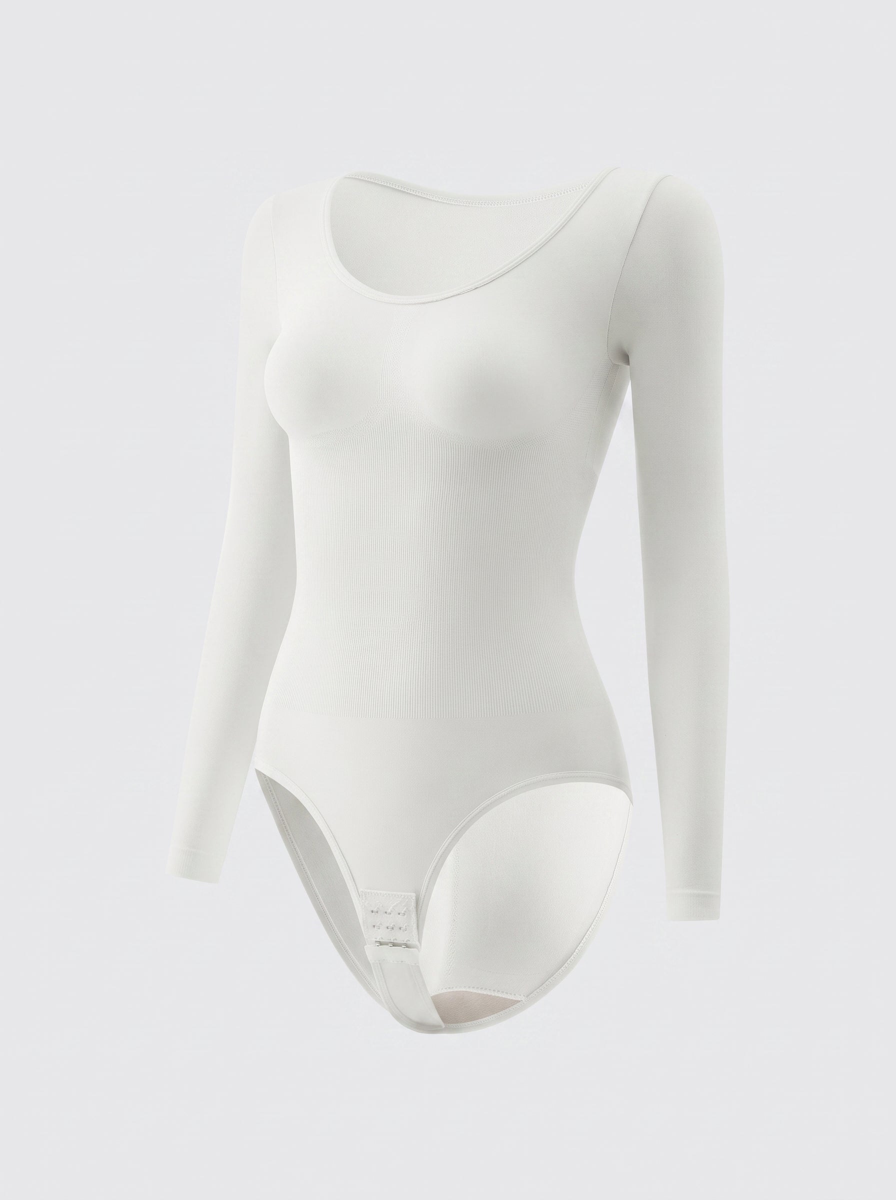 Long Sleeve Scoop Neck Bodysuit with Thong Back