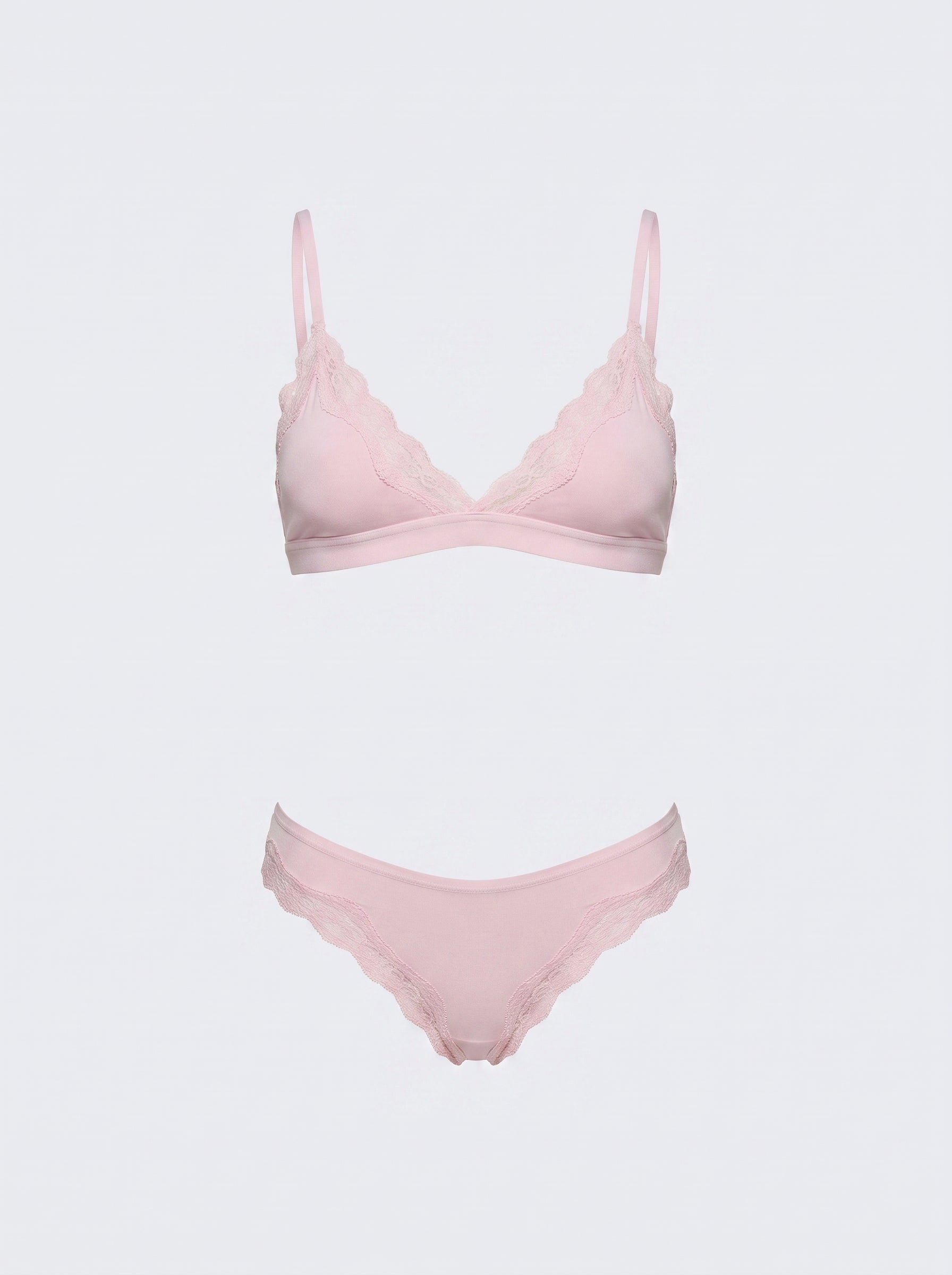 Lace-Trim Bralette and High-Cut Panty Set