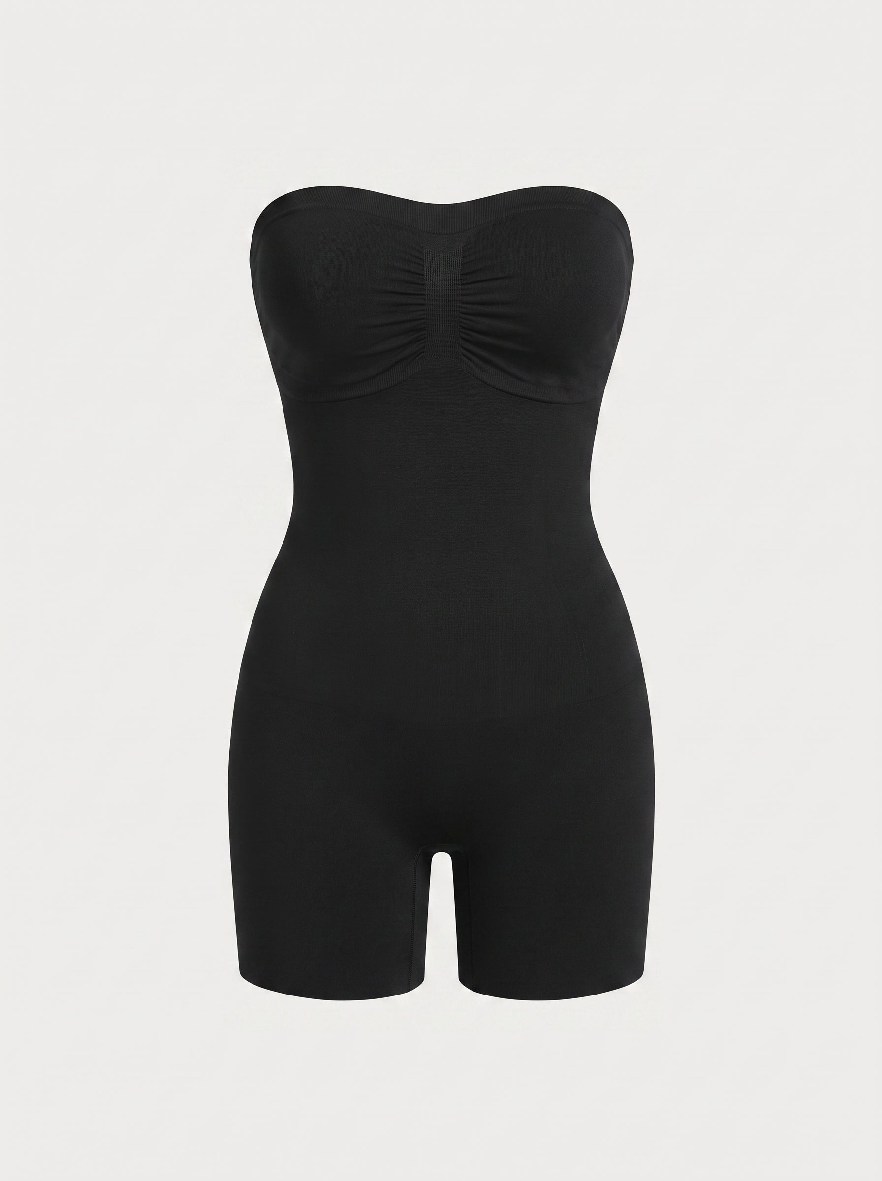 Strapless Shapewear Bodysuit with Mid Thigh Shorts