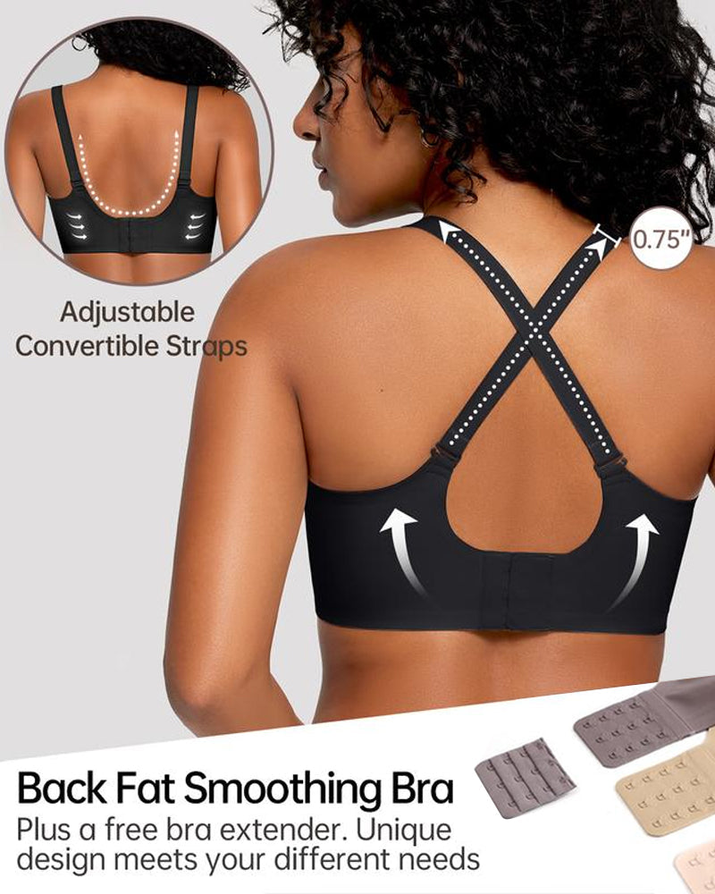 Wireless Seamless Bra with Scalloped Edge Support