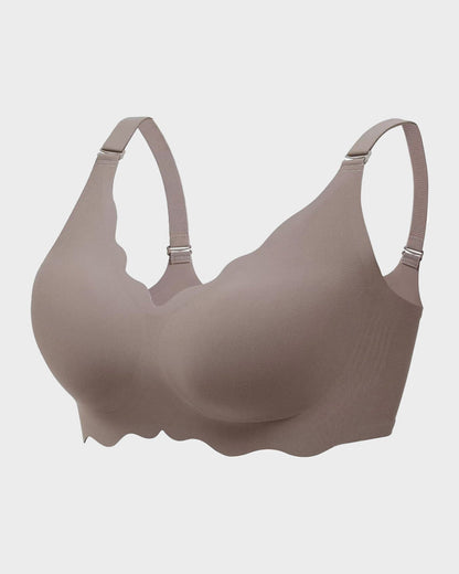 Wireless Seamless Bra with Scalloped Edge Support