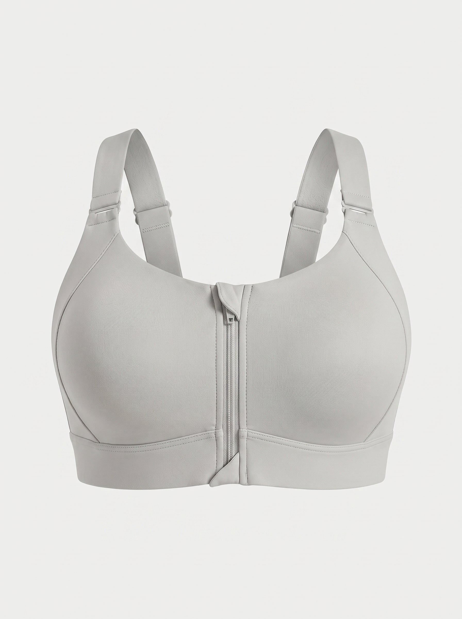 Zip-Front Sports Bra with Velcro Straps