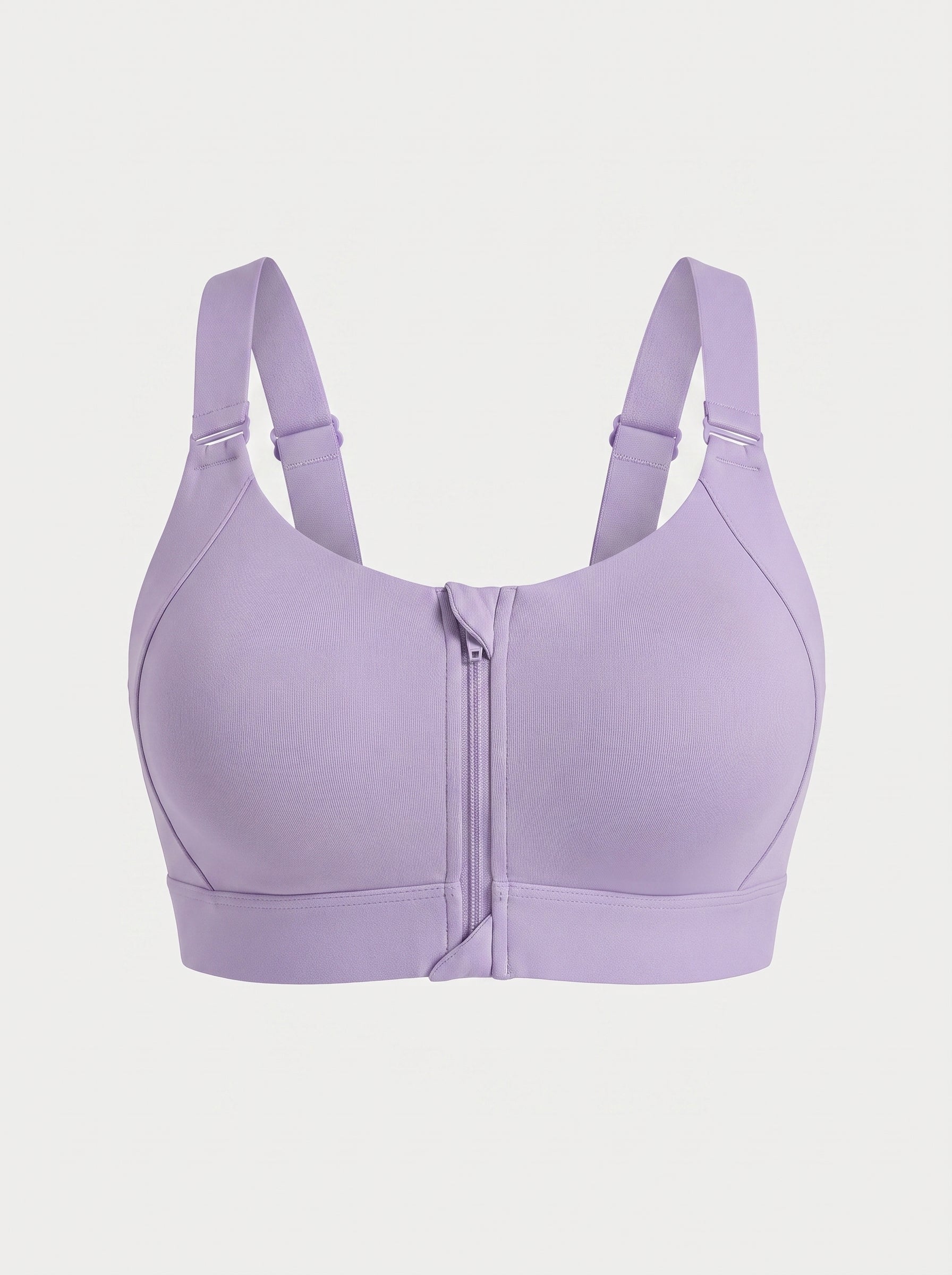 Zip-Front Sports Bra with Velcro Straps