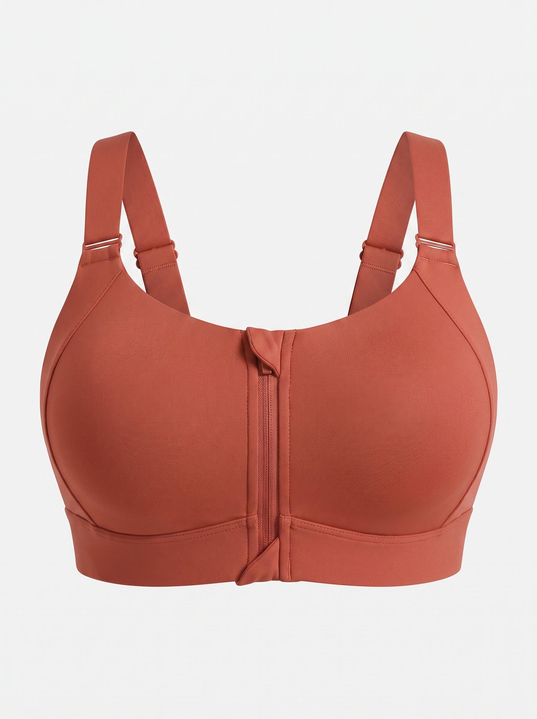 Zip-Front Sports Bra with Velcro Straps