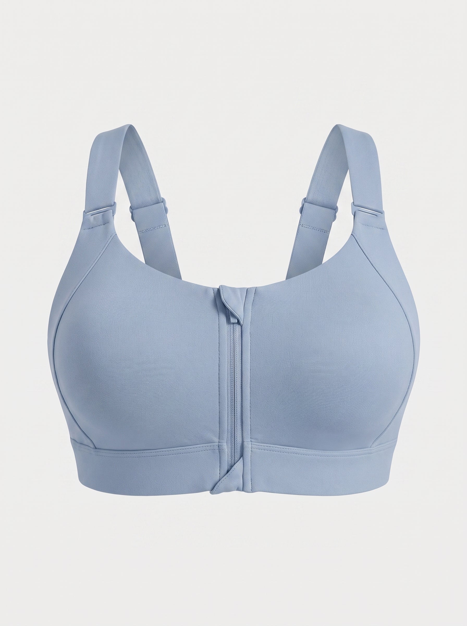 Zip-Front Sports Bra with Velcro Straps